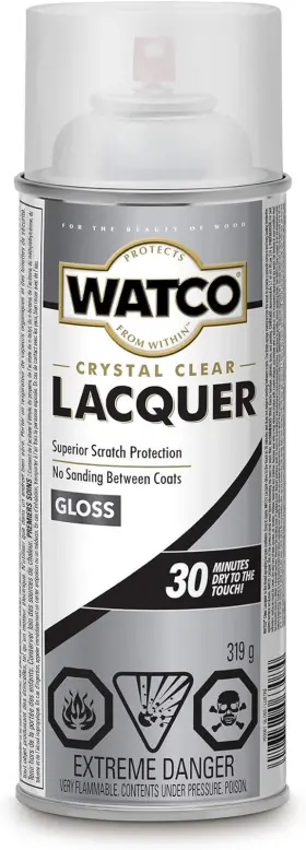 63081 Rust-oleum 445054563553 Watco Lacquer Finish 11.25 Oz Spray Pack Of 1 Clear Gloss