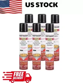 Rust-oleum 445056076037 334128-6pk Stops Turbo Spray Paint 24 Oz Gloss Black 6 Pack
