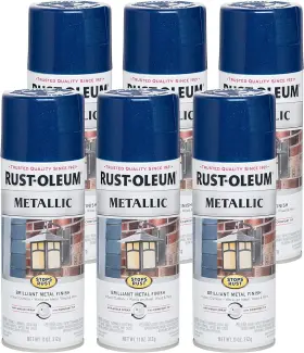 Rust-oleum 629722676159 7251830-6pk Stops Metallic Spray Paint 11 Oz Cobalt Blue 6 Pack