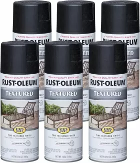 6378456  Rust-oleum 7220830-6pk Stops Textured Spray Paint 12 Oz Black Pack Of 6
