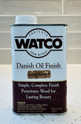 Rust-oleum 65951 Watco Danish Oil Wood Finish Stain 1 Pint Medium Walnut Natural Brown
