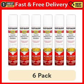 Rust-oleum 705353054396 Rust-oleum 334133-6pk Stops Turbo Spray Paint 24 Oz Gloss White 6 Pack