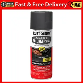 Spray-344713 Rust-oleum 705353160639 Black Stops 2 In 1 Reform And Seal 12 Oz