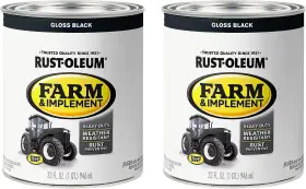 Rust-oleum 705353414190 280104-2pk Farm And Implement Enamel Paint Quart Gloss Black Pack Of