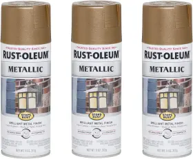Rust-oleum 711181368574 7274830-3pk Stops Metallic Spray Paint 11 Oz Antique Brass 3
