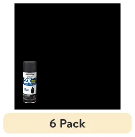Rust-oleum 711181513233 6 Pack Black American Accents 2x Ultra Cover Flat Spray Paint- 12