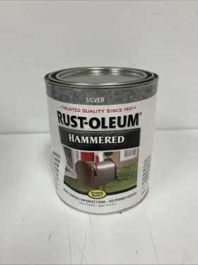7213502 Rust-oleum Hammered Metal Finish Silver 1 Quart New