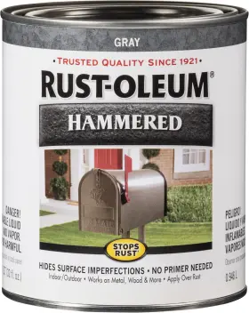 7214502 Rust-oleum Stops Hammered Finish Paint Quart Gray 32 Fl Oz Pack