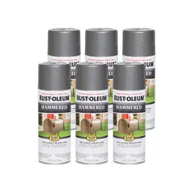 7214830-6 Rust-oleum Stops Hammered Paint 6 Pack Gray Durable Corrosion Resistant