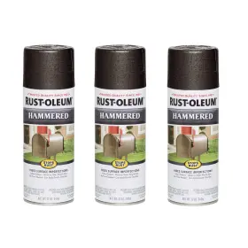 7218830a3 Rust-oleum Stops Hammered Spray Paint Dark Bronze 3 Pack Durable Coating