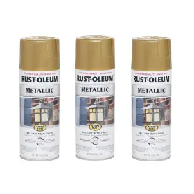 7270830a3 Rust-oleum 11oz Gold Rush Metallic Spray Paint Pack Of 3 Weather Resistant