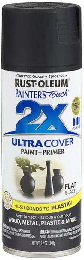 Rust-oleum 744759398239 249127-6pk Painters Touch 2x Ultra Cover Spray Paint 12 Oz Flat Bl