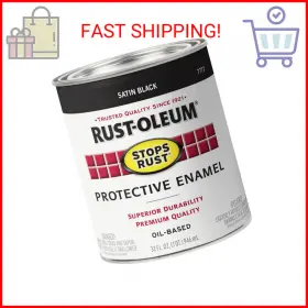 7777502 Rust-oleum 744759982193 Protective Enamel Paint Stops 32-ounce Black Satin Fin