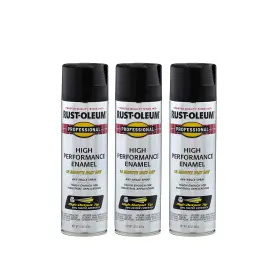 7578838a3 Rust-oleum Professional 15 Oz Flat Black Spray Paint Pack Of 3 For Metal Wood