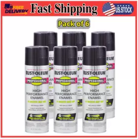 7579838 Rust-oleum 6 High Performance Enamel Spray Paint 15 Oz Pk Gloss Black