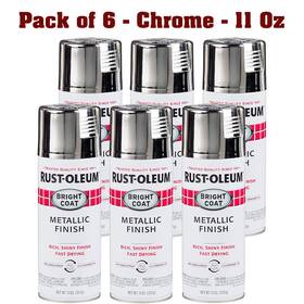 Rust-oleum 7718830-6pk Rust-oleum Stops Bright Coat Metallic Spray Paint Chrome 11 Oz X6 Fast Dry