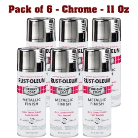 Rust-oleum 7718830-6pk Stops Bright Coat Metallic Spray Paint Chrome 11 Oz X6 Fast Dry