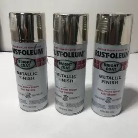 7718830 Rust-oleum Stops Bright Coat Metallic Finish Spray Paint 11 Oz Lot Of 3