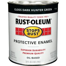 Rust-oleum 7733502 Rust-oleum Stops Protective Enamel Gloss Dark Hunter Green 1 Qt