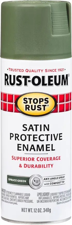 7737830 Rust-oleum Stops Spray Paint 12 Oz Satin Spruce Green