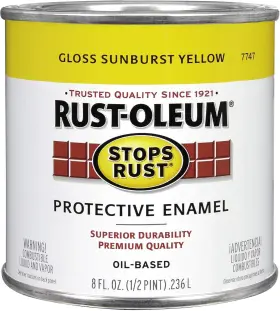 7747730 Rust-oleum Stops Brush On Paint Half Pint Gloss Sunburst Yellow 8