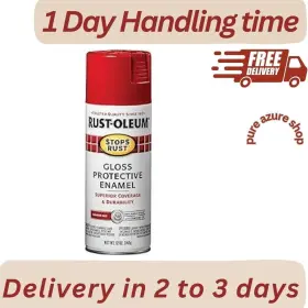 7762830 Rust-oleum Stops Spray Paint 12 Ounce Gloss Sunrise Red