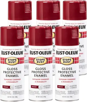 7768830 Rust-oleum 7768830-6pk Stops Spray Paint 12 Oz Gloss Burgundy 6 Pack
