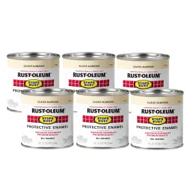7770730 Rust-oleum 7770730-6pk Stops Brush On Paint Half Pint Gloss Almond 8