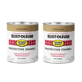 7771502 Rust-oleum 7771502-2pk Stops Brush On Paint Quart Gloss Sand Pack Of 2