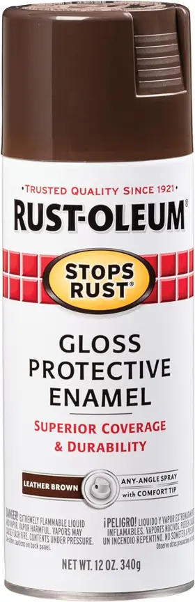 7775830 Rust-oleum Stops Spray Paint 12 Oz Gloss Leather Brown