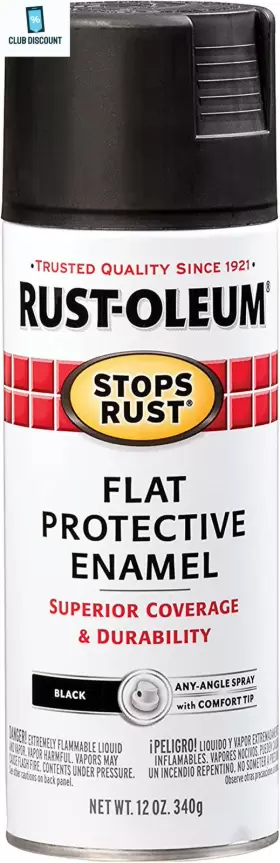 7776830 Rust-oleum Stops Spray Paint 12 Oz Flat Black