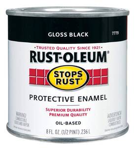 Rust-oleum 7779-730 Rust-oleum 7779730 Stops Brush On Paint Half Pint Gloss Black