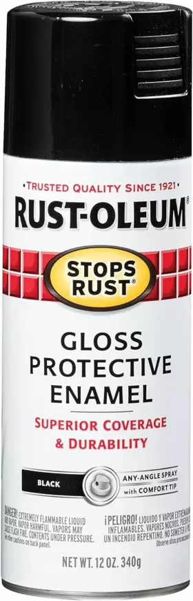7779830 Rust-oleum Stops Spray Paint 12 Oz Gloss Black Free Delivery