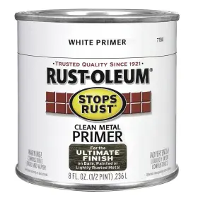 7780730 Rust-oleum Stops Clean Metal Primer 8 Oz Flat White Oil Based Paint