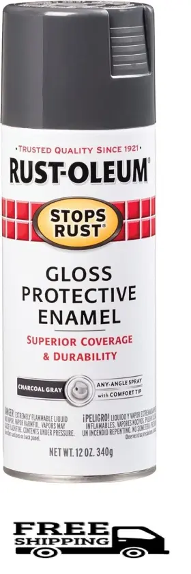 7784830 Rust-oleum Stops Spray Paint 12-ounce Gloss Charcoal Gray