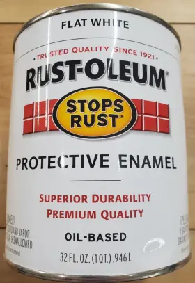 7790-730 Rust-oleum Flat White 1 Quart Stops Protective Enamel Oil-based New