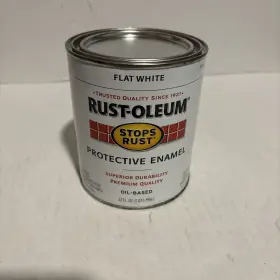7790502 Rust-oleum Protective Enamel Flat White Oil Based Stops 32 Fl Oz 7790 7790502 Rust-oleum Protective Enamel Flat White Oil Based Stops 32 Fl Oz 7790