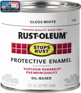 7792730 Rust-oleum Stops Brush On Paint Gloss White Half Pint Corrosion