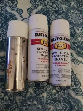 7797830 Rust-oleum Stops Spray Paint 12-ounce Semi Gloss White. Three Can