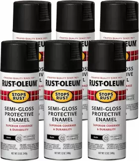 7798830  Rust-oleum 7798830-6pk Stops Spray Paint Semi-gloss Black 12 Ounce 6 Pack