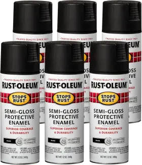 798830 Rust-oleum Stops Spray Paint Semi-gloss Black 12 Oz Pack Of 6