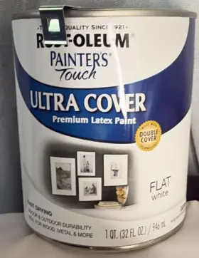 8923 Rust-oleum Flat White Painters Touch Latex Paint 32 Fl Oz 1 Quart Rust-oleum-tin Dented