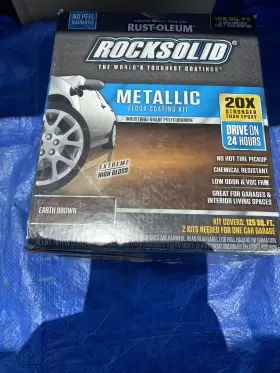 B01gs73h3k Rust-oleum Rocksolid 70 Oz. Metallic Garage Floor Coating Kit Earth Brown