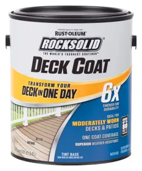 300113 Rust-oleum Corp Rocksolid 6x Deck Coat Solid Tintable Tint Base Resurfacer 3.63