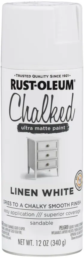 12oz-linen Rust-oleum Csp-02591 Chalked Matte Spray Paint White
