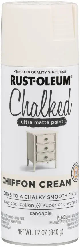12oz-chiffon Rust-oleum Csp-02596 Chalked Matte Spray Paint Cream