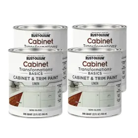 10020066557420 Rust-oleum Home Rustoleum 3720084pk Transformations Basics Cabinet And Trim Paint Quart Linen 4 Pa
