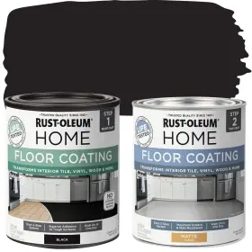 367597 Rust-oleum Home Interior Floor Coating Kit Matte Black 1 Quarts Pack