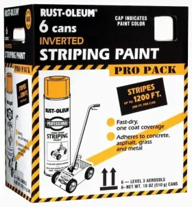 P2593849  Rust-oleum 6pk Professional Striping Spray Paint Contractor Pack 18 Oz White