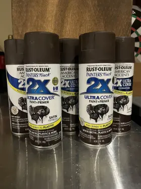 Rust-oleum Painters Touch 2x 020066387211 Rustoleum Satin Espresso Brown Spray Paint And Primer 12 Oz. Lot Of 5